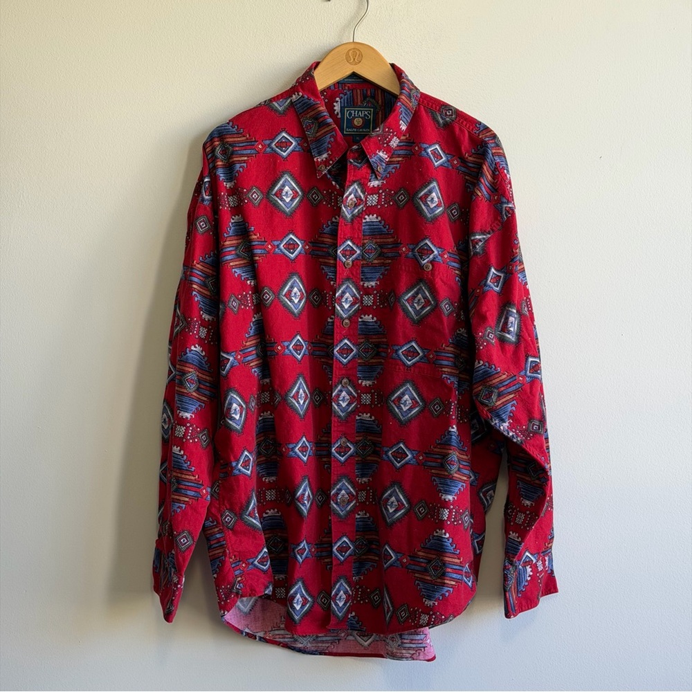 Ralph Lauren Red Geometric Men's Shirt